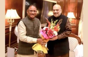 मुख्यमंत्री विष्णु देव साय ने केंद्रीय गृहमंत्री अमित शाह से की सौजन्य मुलाकात