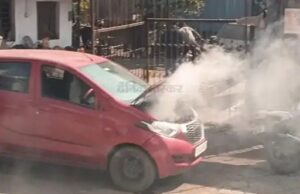 कोरबा में चलती कार में शॉर्ट सर्किट से लगी आग, मैकेनिक ने पाया काबू…