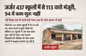 जिले के 437 जर्जर स्कूल भवनों में से 113 को मंजूरी, 94 में अब तक काम शुरू नहीं